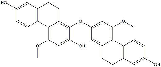 1-[(4-Methoxy-7-hydroxy-9,10-dihydrophenanthren)-2-yloxy]-4-methoxy-9,10-dihydrophenanthrene-2,7-diol 구조식 이미지