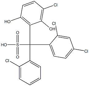 (2-Chlorophenyl)(2,4-dichlorophenyl)(3-chloro-2,6-dihydroxyphenyl)methanesulfonic acid Structure