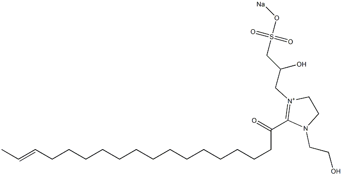 1-(2-Hydroxyethyl)-3-[2-hydroxy-3-(sodiooxysulfonyl)propyl]-2-(16-octadecenoyl)-2-imidazoline-3-ium 구조식 이미지
