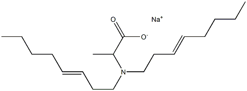 2-[Di(3-octenyl)amino]propanoic acid sodium salt Structure