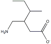 3-(Aminiomethyl)-4-methylhexanoic acid anion 구조식 이미지