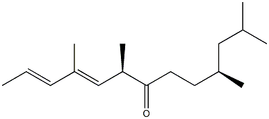 (6R,10S,2E,4E)-4,6,10,12-Tetramethyl-2,4-tridecadien-7-one 구조식 이미지