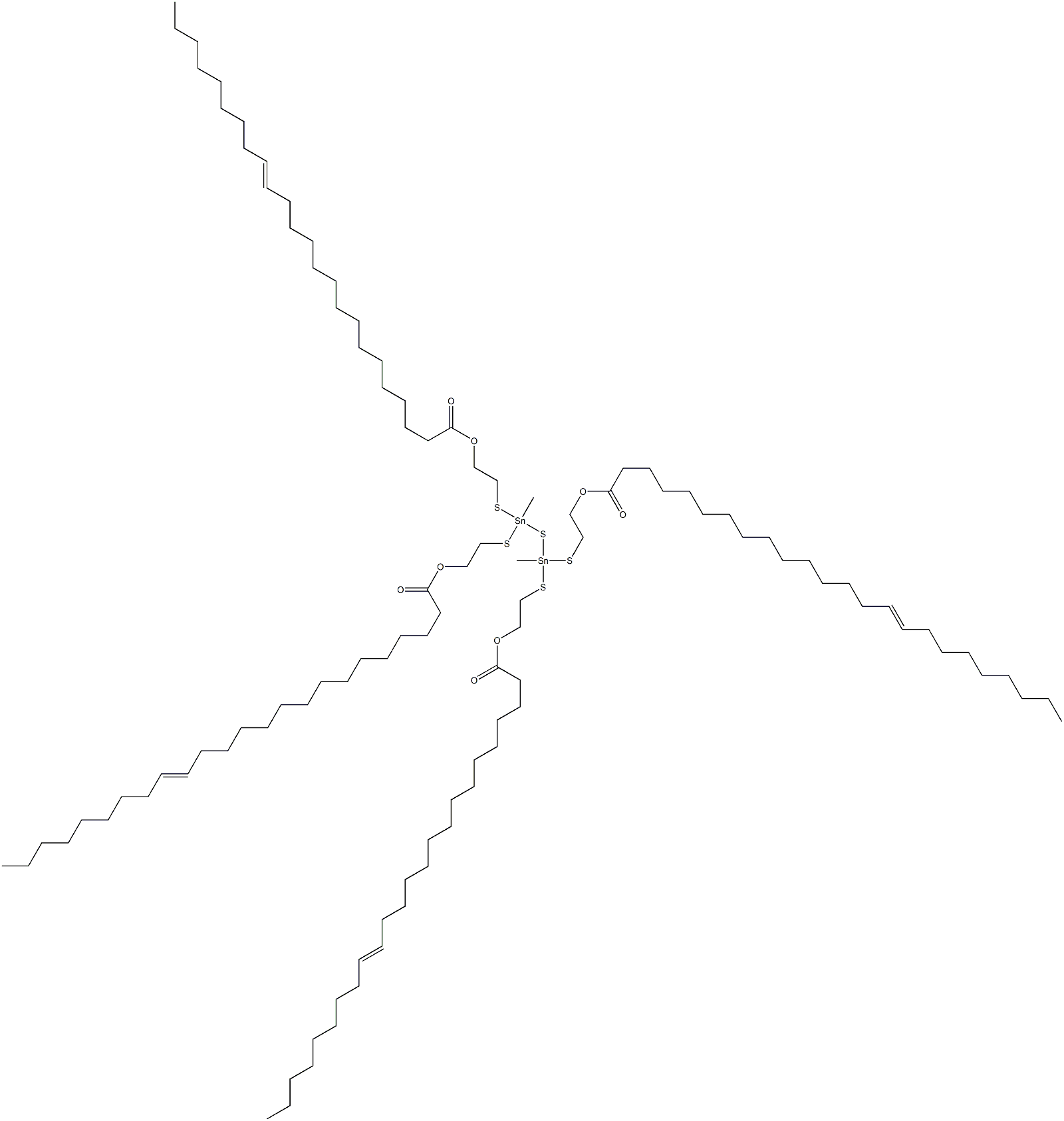 Bis[methylbis[[2-(14-tricosenylcarbonyloxy)ethyl]thio]stannyl] sulfide 구조식 이미지