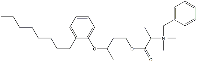 N,N-Dimethyl-N-benzyl-N-[1-[[3-(2-octylphenyloxy)butyl]oxycarbonyl]ethyl]aminium 구조식 이미지