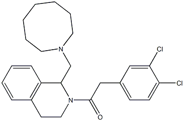 1,2,3,4-Tetrahydro-2-[(3,4-dichlorophenyl)acetyl]-1-[[(1-azacyclooctan)-1-yl]methyl]isoquinoline 구조식 이미지