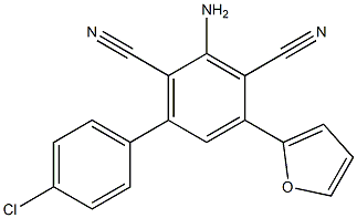 2-Amino-4-(2-furyl)-6-(4-chlorophenyl)benzene-1,3-dicarbonitrile Structure