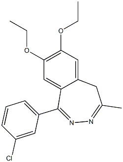 1-(3-Chlorophenyl)-7,8-diethoxy-4-methyl-5H-2,3-benzodiazepine Structure