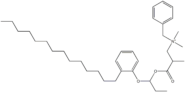 N,N-Dimethyl-N-benzyl-N-[2-[[1-(2-tetradecylphenyloxy)propyl]oxycarbonyl]propyl]aminium 구조식 이미지