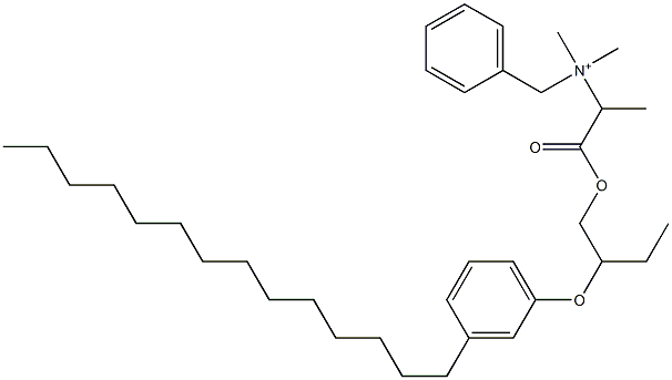 N,N-Dimethyl-N-benzyl-N-[1-[[2-(3-tetradecylphenyloxy)butyl]oxycarbonyl]ethyl]aminium 구조식 이미지