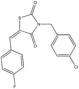 5-(4-Fluorobenzylidene)-3-(4-chlorobenzyl)thiazolidine-2,4-dione 구조식 이미지