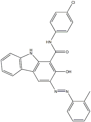 N-(4-Chlorophenyl)-3-[(2-methylphenyl)azo]-2-hydroxy-9H-carbazole-1-carboxamide 구조식 이미지