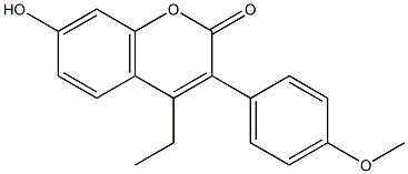 4-Ethyl-7-hydroxy-3-(p-methoxyphenyl)coumarin 구조식 이미지