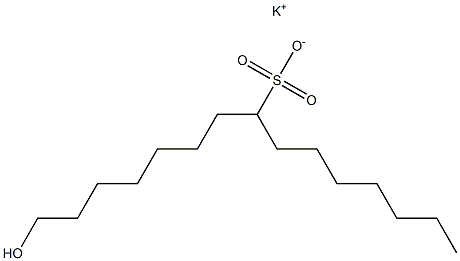 1-Hydroxypentadecane-8-sulfonic acid potassium salt Structure