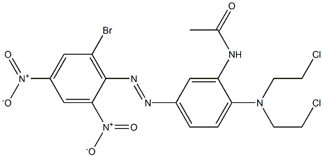 N-[2-[Bis(2-chloroethyl)amino]-5-(6-bromo-2,4-dinitrophenylazo)phenyl]acetamide 구조식 이미지