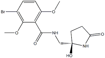 3-Bromo-N-[[(2R)-2-hydroxy-5-oxo-2-pyrrolidinyl]methyl]-2,6-dimethoxybenzamide Structure