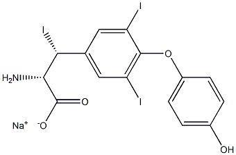 (2S,3R)-2-Amino-3-[4-(4-hydroxyphenoxy)-3,5-diiodophenyl]-3-iodopropanoic acid sodium salt Structure