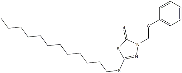 5-Dodecylthio-3-phenylthiomethyl-1,3,4-thiadiazole-2(3H)-thione 구조식 이미지