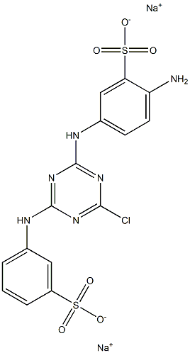 2-Amino-5-[[4-chloro-6-(m-sulfoanilino)-1,3,5-triazin-2-yl]amino]benzenesulfonic acid disodium salt 구조식 이미지