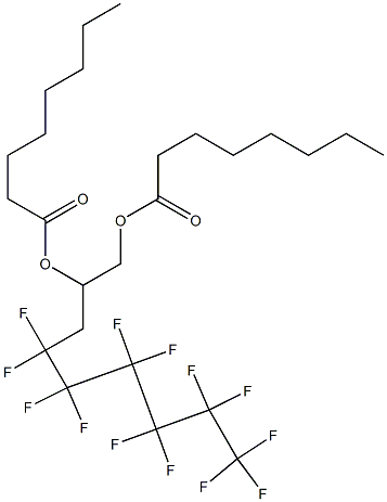 Dioctanoic acid 4,4,5,5,6,6,7,7,8,8,9,9,9-tridecafluoro-1,2-nonanediyl ester Structure