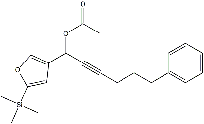 Acetic acid 1-[5-(trimethylsilyl)-3-furyl]-6-phenyl-2-hexynyl ester 구조식 이미지
