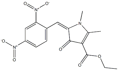 1,2-Dimethyl-4-oxo-5-(2,4-dinitrobenzylidene)-2-pyrroline-3-carboxylic acid ethyl ester 구조식 이미지