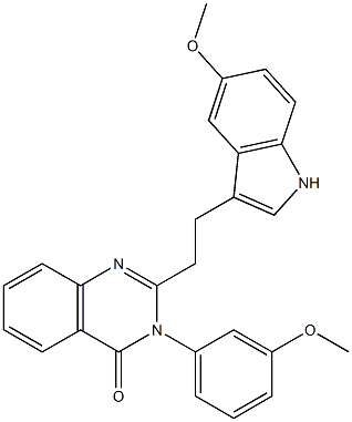 2-[2-(5-Methoxy-1H-indol-3-yl)ethyl]-3-(3-methoxyphenyl)quinazolin-4(3H)-one 구조식 이미지