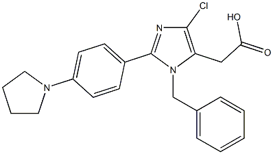 1-Benzyl-4-chloro-2-(4-(1-pyrrolidinyl)phenyl)-1H-imidazole-5-acetic acid Structure