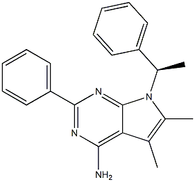 2-Phenyl-4-amino-5,6-dimethyl-7-[(R)-1-phenylethyl]-7H-pyrrolo[2,3-d]pyrimidine Structure