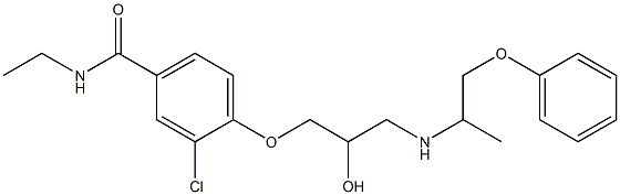 1-[4-[Ethylcarbamoyl]-2-chlorophenoxy]-3-[(1-methyl-2-phenoxyethyl)amino]-2-propanol Structure