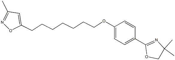 3-Methyl-5-[7-[4-[(4,5-dihydro-4,4-dimethyloxazol)-2-yl]phenoxy]heptyl]isoxazole 구조식 이미지