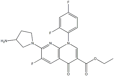 7-(3-Aminopyrrolidin-1-yl)-1-(2,4-difluorophenyl)-6-fluoro-4-oxo-1,4-dihydro-1,8-naphthyridine-3-carboxylic acid ethyl ester Structure