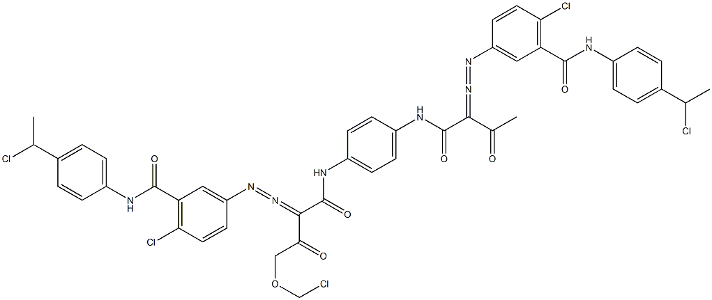 3,3'-[2-(Chloromethoxy)-1,4-phenylenebis[iminocarbonyl(acetylmethylene)azo]]bis[N-[4-(1-chloroethyl)phenyl]-6-chlorobenzamide] 구조식 이미지
