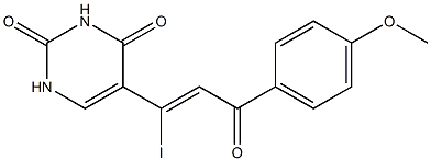 5-[1-Iodo-3-oxo-3-(4-methoxyphenyl)-1-propenyl]pyrimidine-2,4(1H,3H)-dione Structure