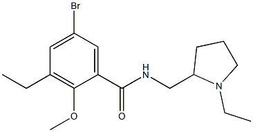 N-[(1-Ethyl-2-pyrrolidinyl)methyl]-2-methoxy-5-bromo-3-ethylbenzamide Structure