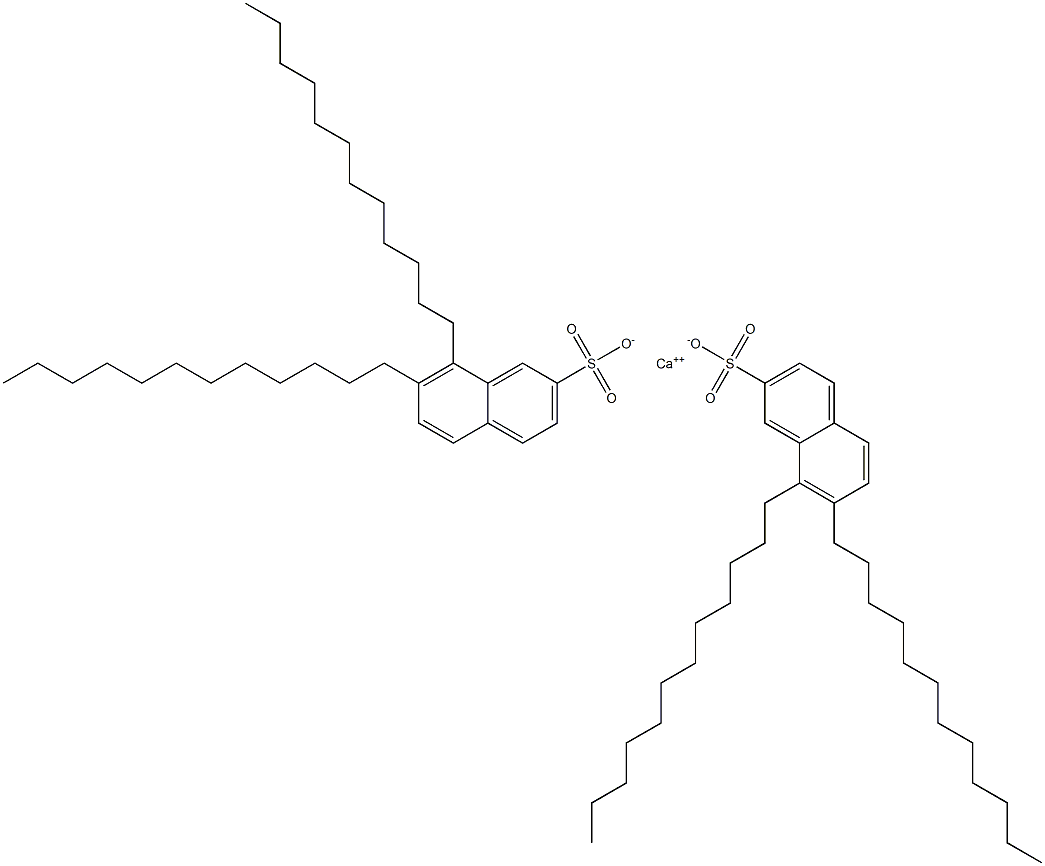 Bis(7,8-didodecyl-2-naphthalenesulfonic acid)calcium salt Structure