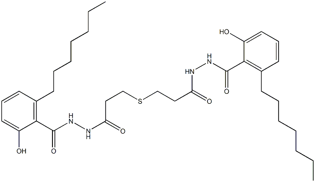 3,3'-Thiodi[propionic acid N'-(6-heptylsalicyloyl) hydrazide] 구조식 이미지