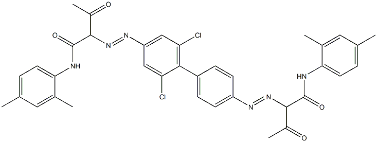 4,4'-Bis[[1-(2,4-dimethylphenylamino)-1,3-dioxobutan-2-yl]azo]-2,6-dichloro-1,1'-biphenyl Structure