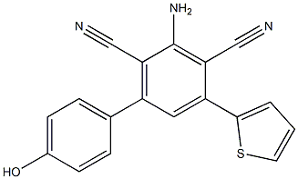 2-Amino-4-(2-thienyl)-6-(4-hydroxyphenyl)benzene-1,3-dicarbonitrile 구조식 이미지