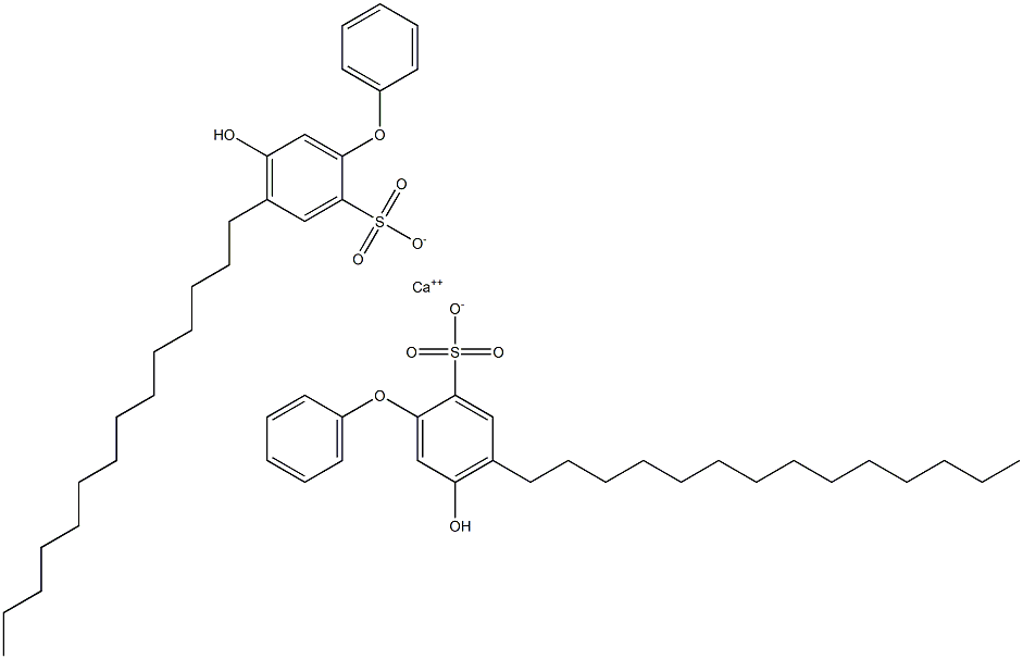 Bis(5-hydroxy-4-tetradecyl[oxybisbenzene]-2-sulfonic acid)calcium salt 구조식 이미지