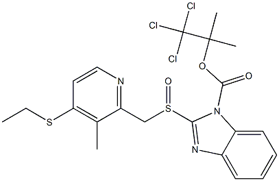 2-[[(4-Ethylthio-3-methyl-2-pyridinyl)methyl]sulfinyl]-1H-benzimidazole-1-carboxylic acid 2,2,2-trichloro-1,1-dimethylethyl ester 구조식 이미지