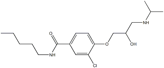 1-[4-[Pentylcarbamoyl]-2-chlorophenoxy]-3-[isopropylamino]-2-propanol 구조식 이미지