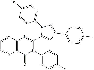 3-(4-Methylphenyl)-2-[3-(4-methylphenyl)-1-(4-bromophenyl)-1H-pyrazol-5-yl]quinazolin-4(3H)-one Structure