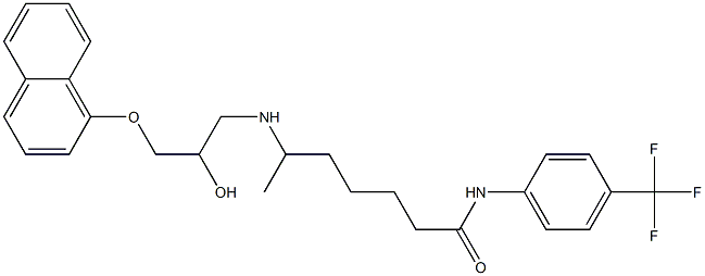 6-[3-(1-Naphthalenyloxy)-2-hydroxypropylamino]-N-(4-trifluoromethylphenyl)heptanamide 구조식 이미지