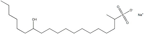 13-Hydroxynonadecane-2-sulfonic acid sodium salt 구조식 이미지