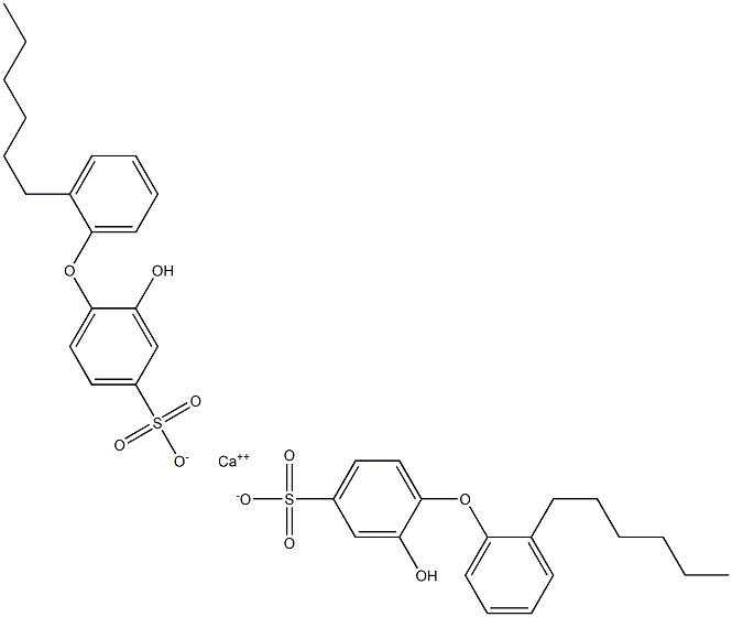 Bis(2-hydroxy-2'-hexyl[oxybisbenzene]-4-sulfonic acid)calcium salt 구조식 이미지