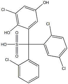 (2-Chlorophenyl)(2,5-dichlorophenyl)(3-chloro-2,5-dihydroxyphenyl)methanesulfonic acid 구조식 이미지