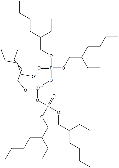 Bis[bis(2-ethylhexyloxy)phosphinyloxy] zirconium(IV)dibutoxide Structure