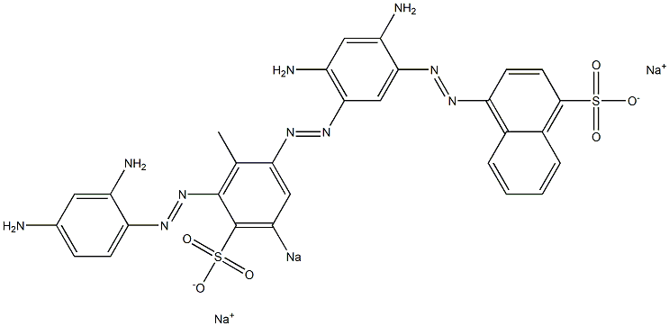 4-[[2,4-Diamino-5-[[3-[(2,4-diaminophenyl)azo]-2-methyl-5-sodiosulfophenyl]azo]phenyl]azo]naphthalene-1-sulfonic acid sodium salt Structure