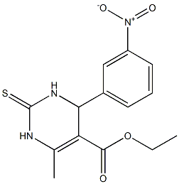 1,2,3,4-Tetrahydro-2-thioxo-4-(3-nitrophenyl)-6-methylpyrimidine-5-carboxylic acid ethyl ester Structure