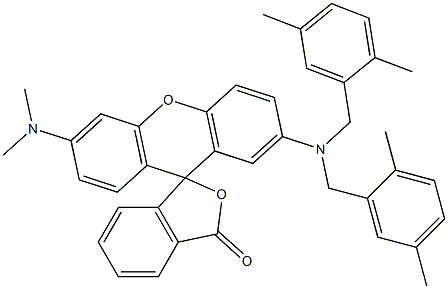 3'-(Dimethylamino)-7'-[bis(2,5-dimethylbenzyl)amino]spiro[isobenzofuran-1(3H),9'-[9H]xanthen]-3-one Structure